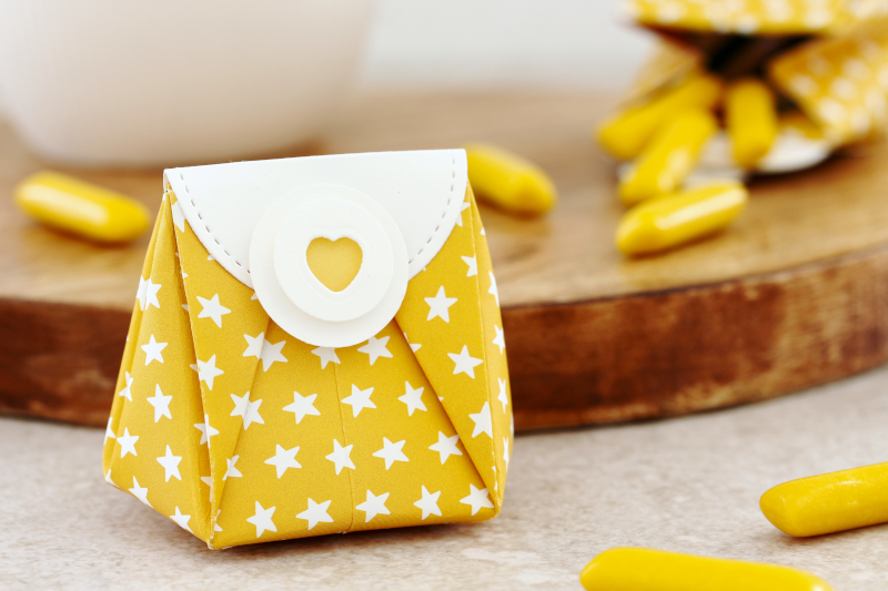 Origami Handtasche Anleitung mit Designerpapier Lichterreigen von Stampin' Up!