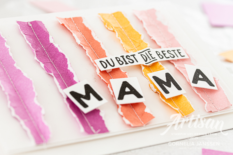 Detailaufnahme der Muttertagskarte gemacht mit dem Stempelset Die Beste von Stampin' Up!