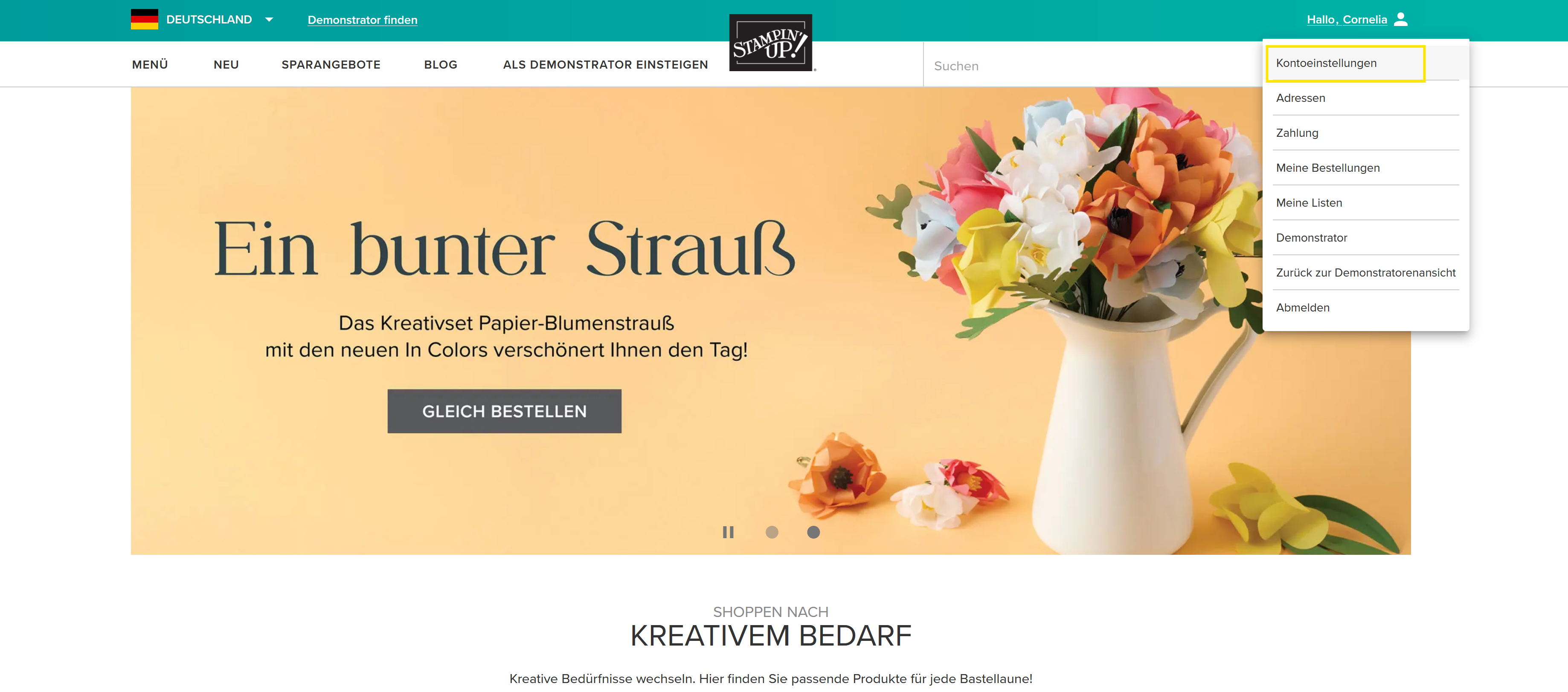 Kundenkonto Kontaktaufnahme