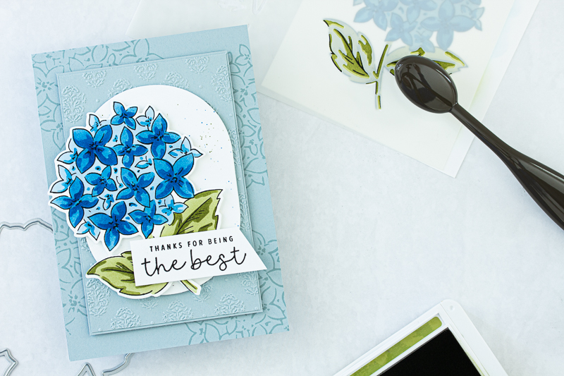 Ganz schnelle Karte mit den Stempeln und Schablonen Thankful Garden von Stampin' Up!