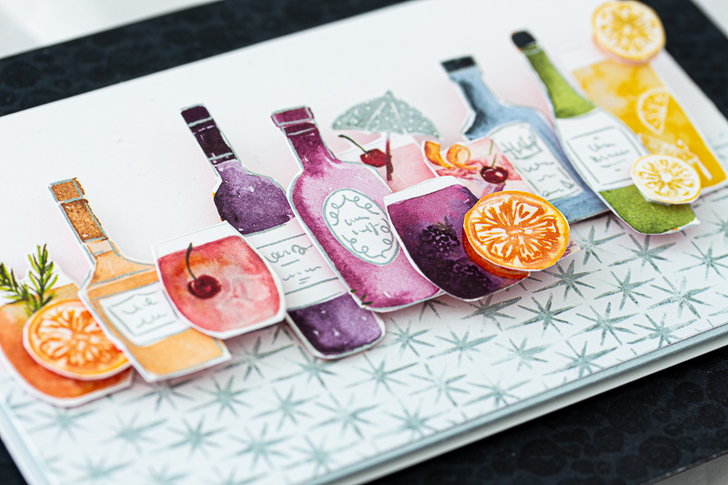 sommerliche Grußkarte mit dem Designerpapier Drinks und Gute Laune von Stampin' Up!