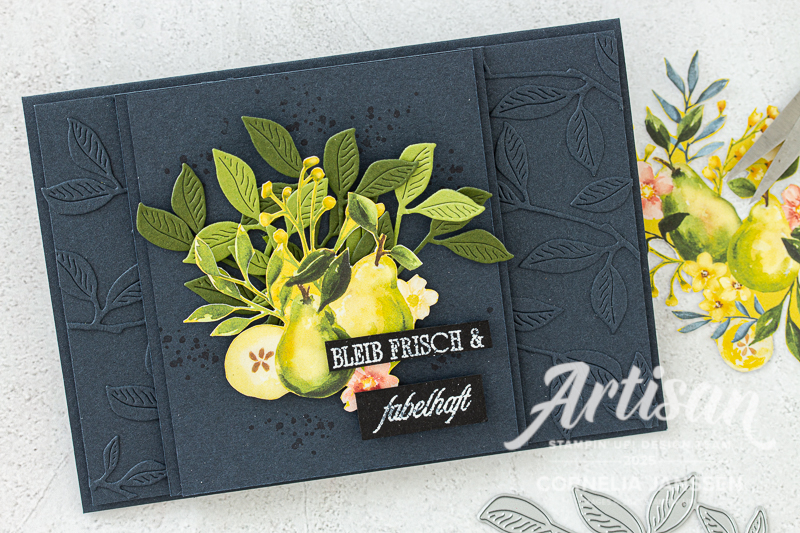 Sommerkarte mit saftigen Birnen aus dem Designerpapier Malerische Birnen von Stampin' Up!