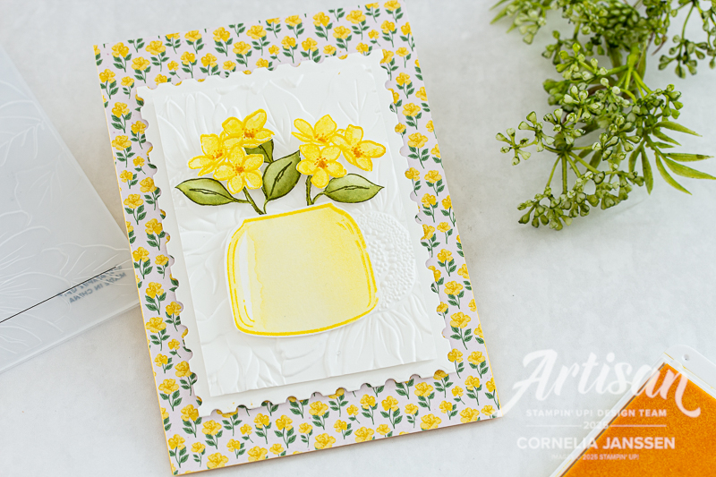 Kartenidee für einen sommerlichen Gruß mit dem Stempelset Beste Birnen und Süsses Bonbonglas von Stampin' Up!
