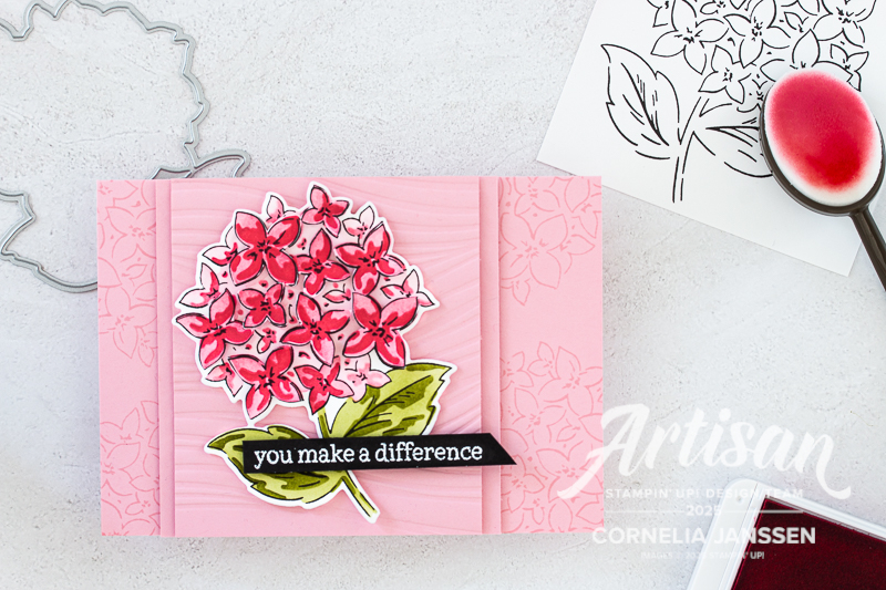 handgemachte Karte mit dem Stempelset Thankful Garden von Stampin' UP! und dem Prägefolder sanfte Wellen von Stampin' Up!