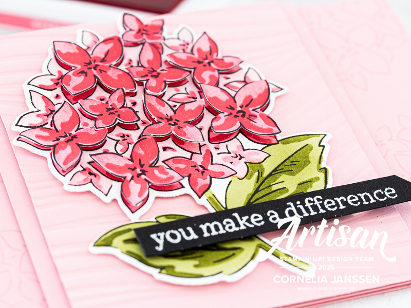 handgemachte Karte für einen besonderen Menschen und sommerlichen Hortensien mit dem Set Thankful Garden von Stampin' Up!
