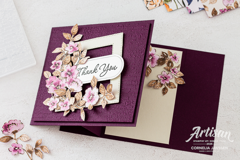 Eine besondere Kartenform und Fun Fold Karte im Vintage Stil und dem Designerpapier Bezauernd Floral von Stampin' Up!