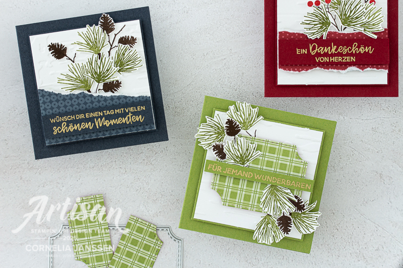 Schnelle Minikarten zu Weihnachten mit dem Stempelset Bezaubernde Zweige von Stampin' Up!