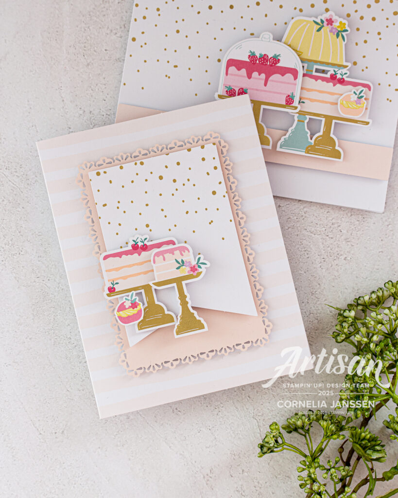 Karte mit leckerer Geburtstagstorte selbst gemacht mit dem Kartenset Süsser Geburtstag von Stampin' Up!