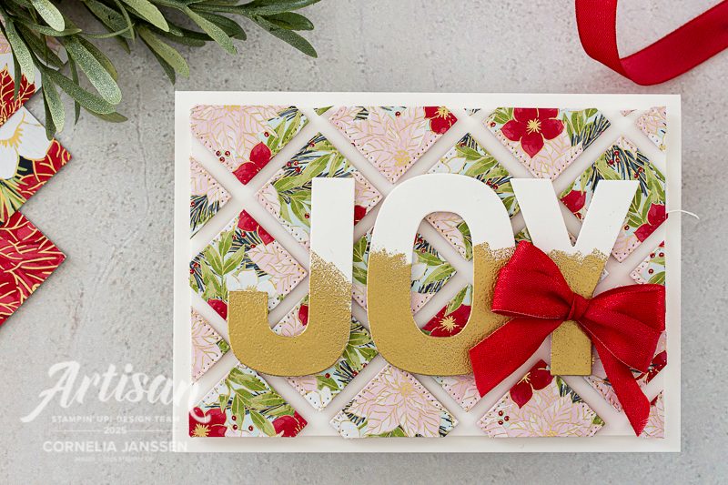 Zauberhafte Weihnachtskarte mit einem Mosaikhintergrund aus dem Designerpapier Weihnachtstraditionen von Stampin' Up!