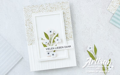 Dankekarte mit liebevolle Blüten