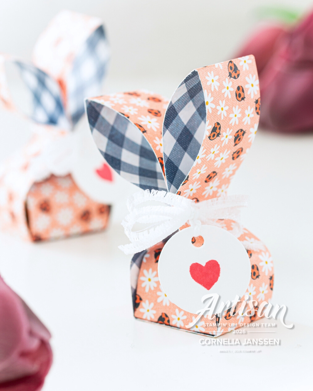 DIY Osterhase Goodie Hausgemachtes Glück Stampin Up 2A DIY Osterhase aus Papierstreifen. Perfekt für Papierreste und last Minute gebastelt