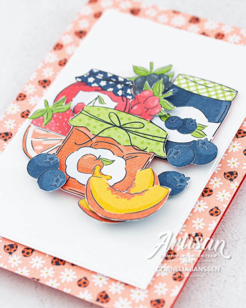 Karte nur mit Designerpapier Hausgemachtes Glück von Stampin Up! Detailansicht