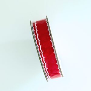 Geschenkband mit Stickkante Glutrot