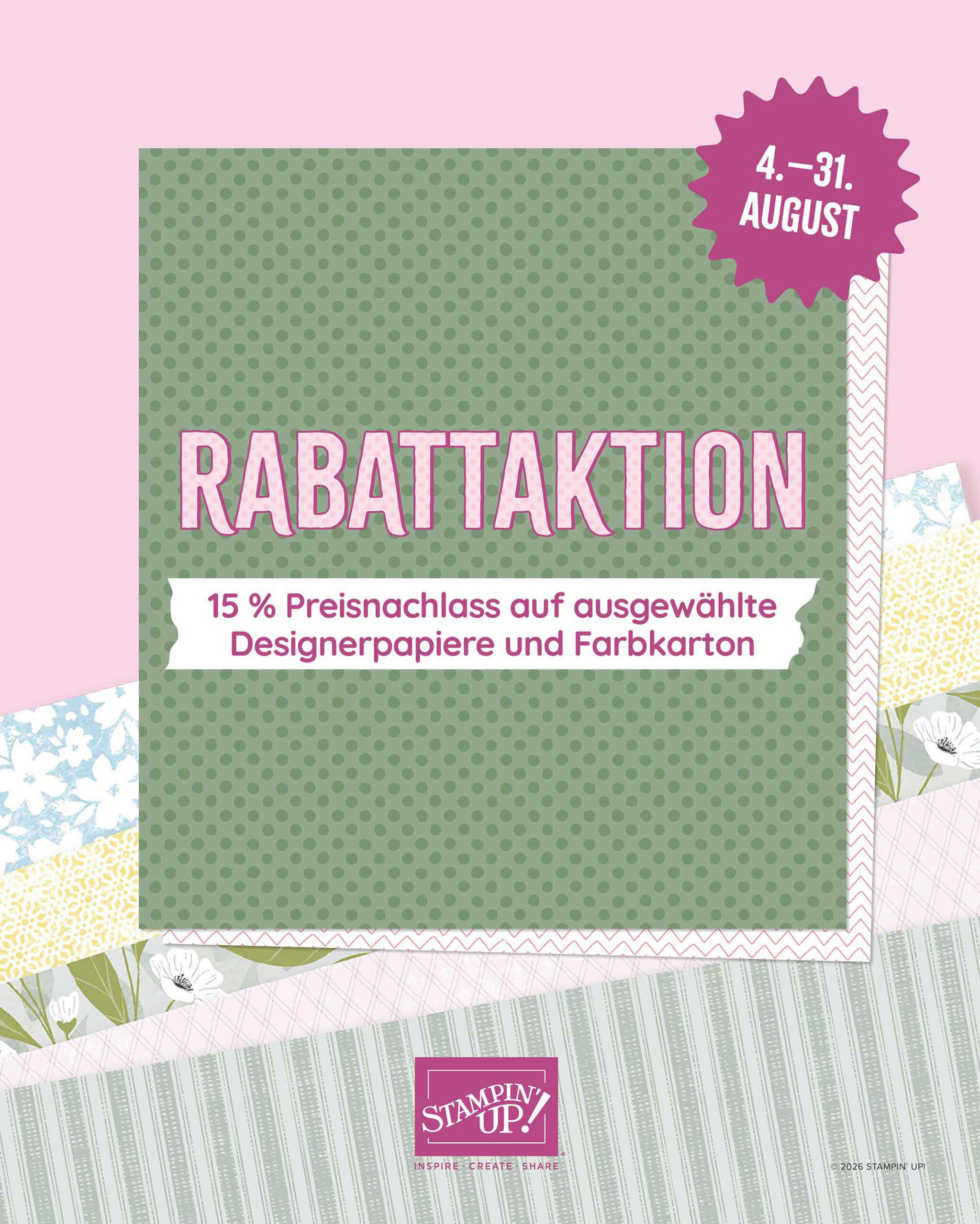 Rabattaktion Designerpapier Farbkarton Stampin Up