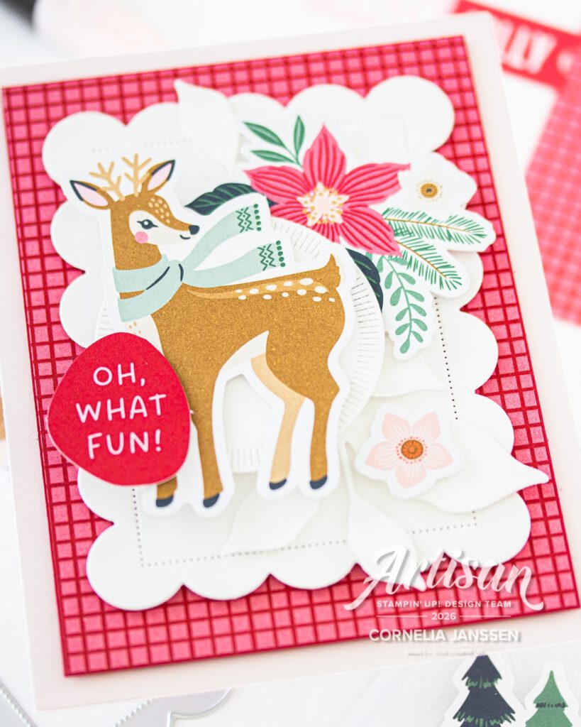 Selbst gemachte moderne Weihnachtskarte mit den Mix & Match Produkten von Stampin' Up!